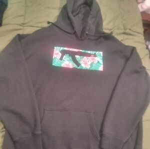 Floral Graphic Hoodie - Black